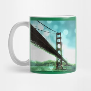 Green Bokeh Golden Gate Bridge in San Francisco Mug